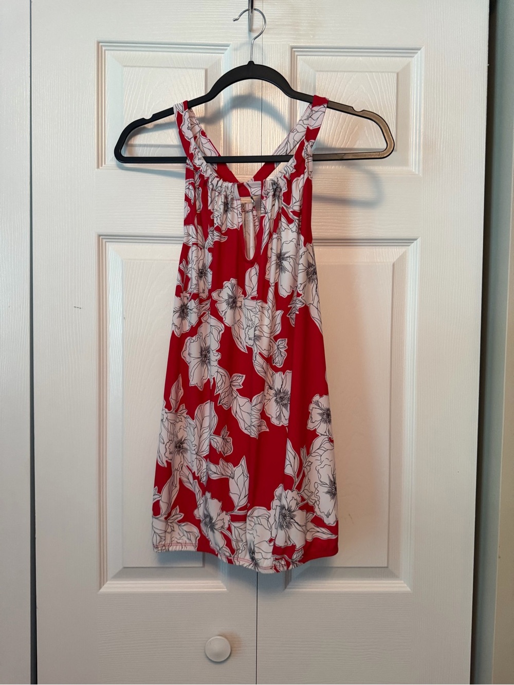 INC International Concepts Red and White Floral Sleeveless Chemise